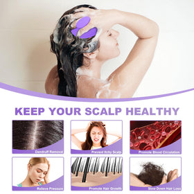 Meartchy Silicone Scalp Massager in use during a shower