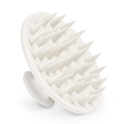Meartchy Silicone Scalp Massager Shampoo Brush front view in white