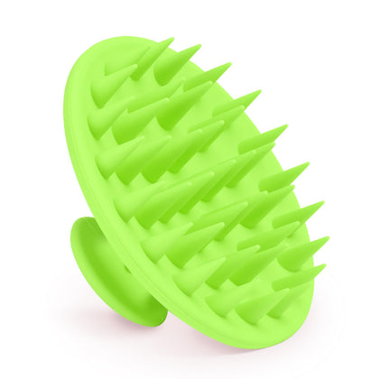 Meartchy Silicone Scalp Massager Shampoo Brush in green front view
