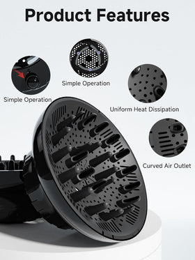 meborll Hair Diffuser demonstrating curl definition