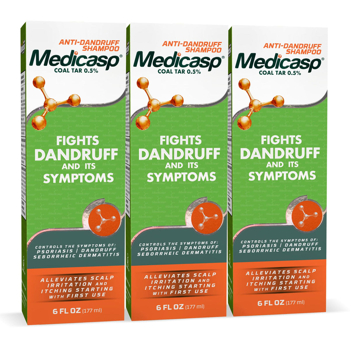 Medicasp Coal Tar Anti-Dandruff Shampoo 6 fl oz front view