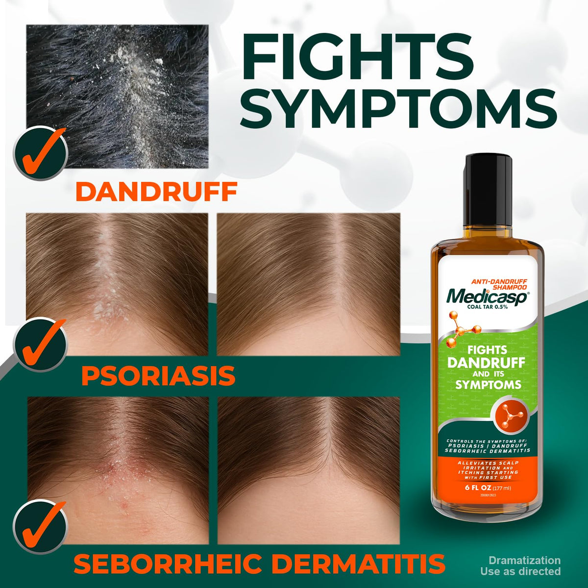 Medicasp Coal Tar Anti-Dandruff Shampoo 6 fl oz with ingredients list