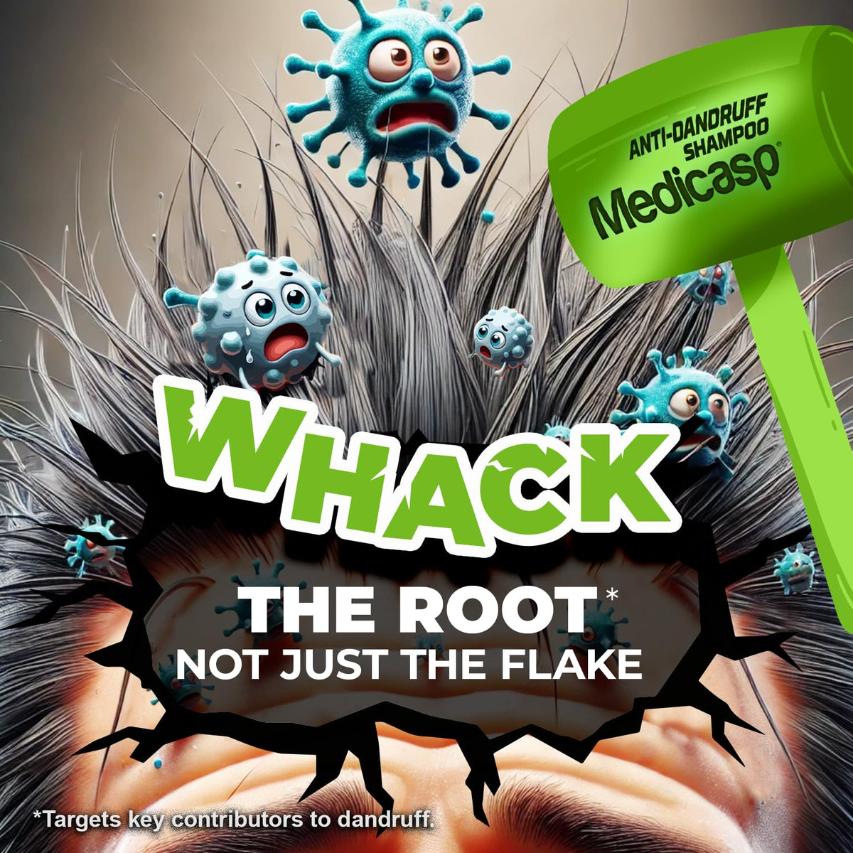 Medicasp Coal Tar Anti-Dandruff Shampoo back view with ingredients