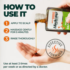 Medicasp Coal Tar Anti-Dandruff Shampoo in bathroom setting