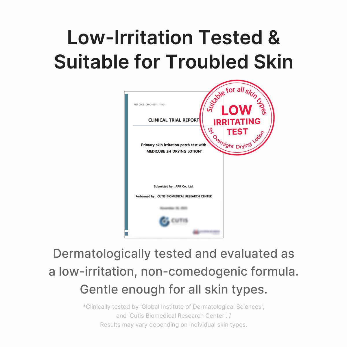 medicube 3H Overnight Drying Lotion in hand for demonstration
