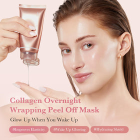 medicube Collagen Overnight Peel Off Facial Mask application on skin