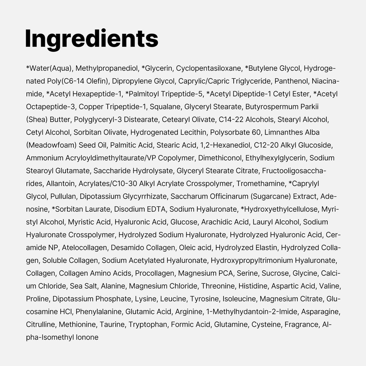 medicube Eye Serum Deep Reviving Peptide with ingredients list