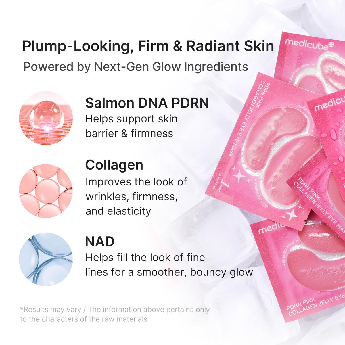 medicube Jelly Eye Mask PDRN Pink Collagen application on under eyes