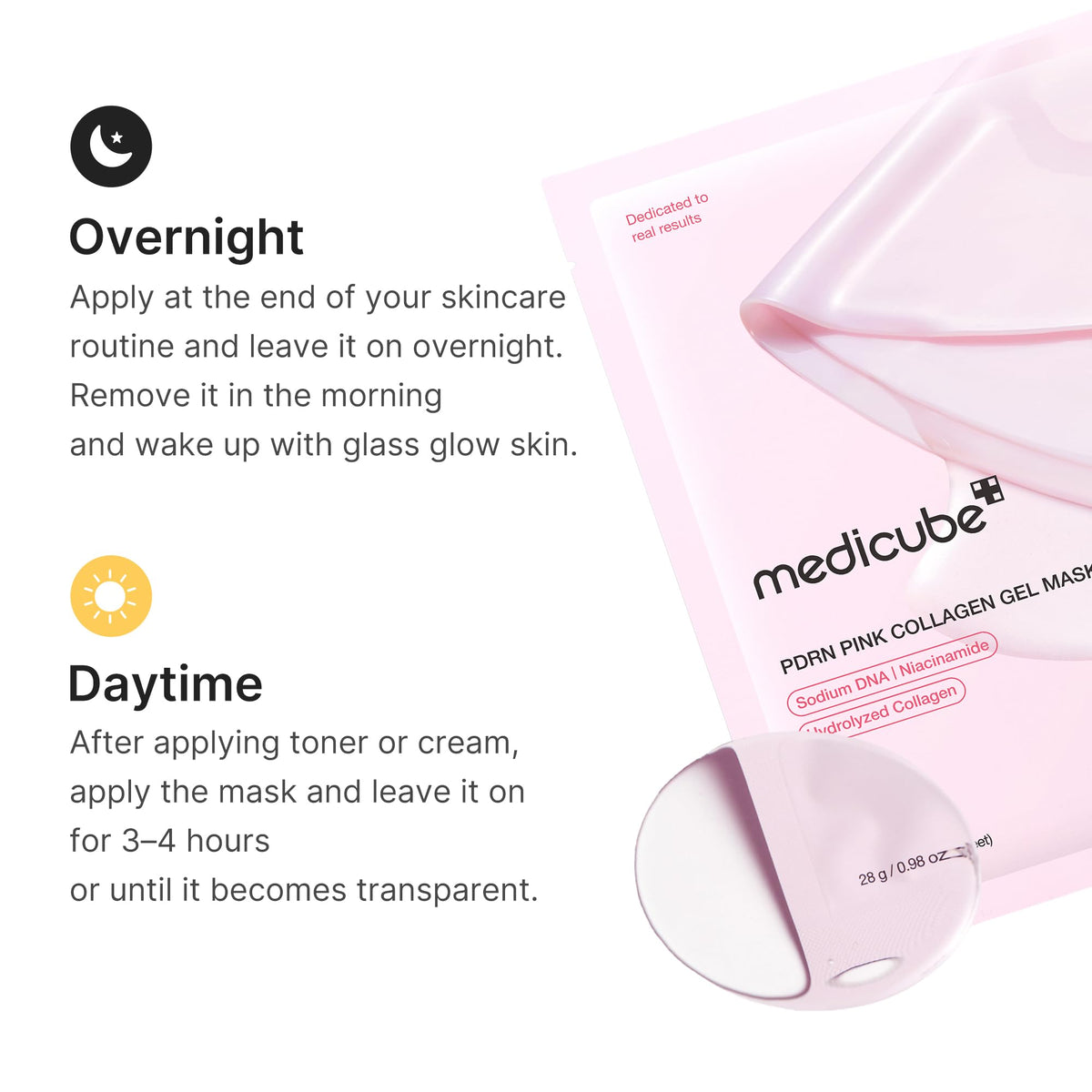 medicube Jelly Gel Mask on a bathroom counter