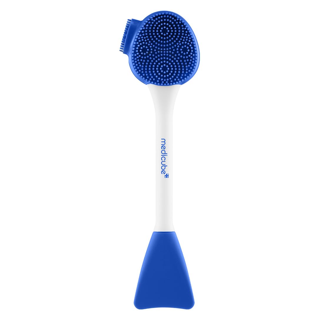 medicube Multi Silicone Jelly Brush front view with flat head and textured surfaces