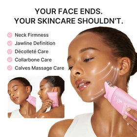 medicube PDRN Collagen Gua Sha Neck Cream being applied
