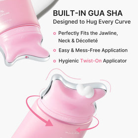 medicube PDRN Collagen Gua Sha Neck Cream on a vanity
