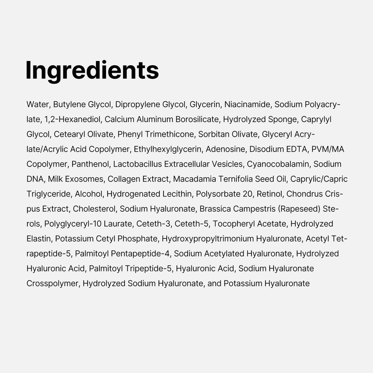 medicube PDRN Pink Collagen Exosome Serum ingredients list