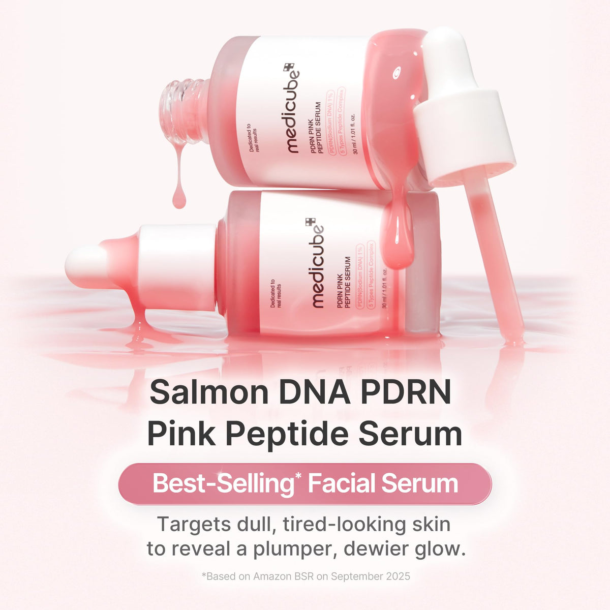 medicube PDRN Pink Peptide Serum bottle close-up