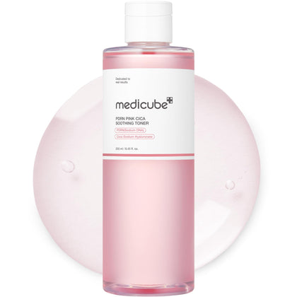 medicube PDRN Toner Salmon DNA front view with pink liquid