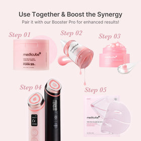 medicube Pink Peptide Serum on a vanity
