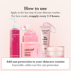 medicube Sunscreen No Cast Just Glow Collagen SPF 50 lifestyle scene