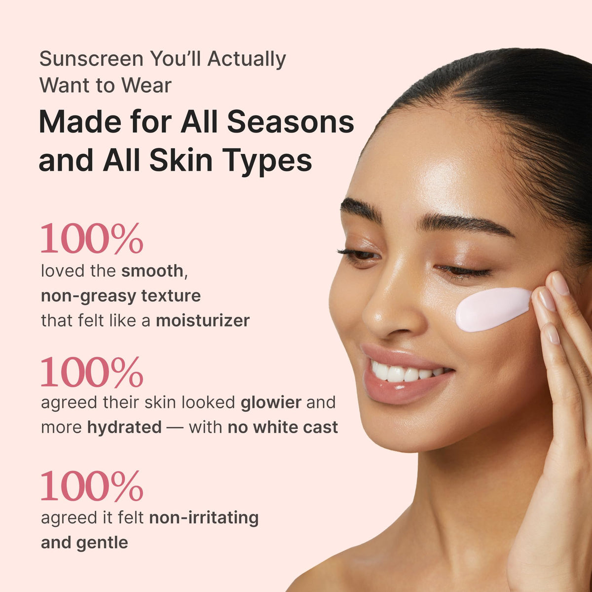 medicube Sunscreen No Cast Just Glow Collagen SPF 50 texture on skin