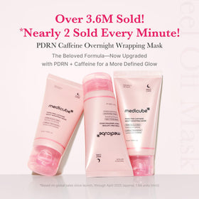 medicube Wrapping Mask PDRN Caffeine application on skin