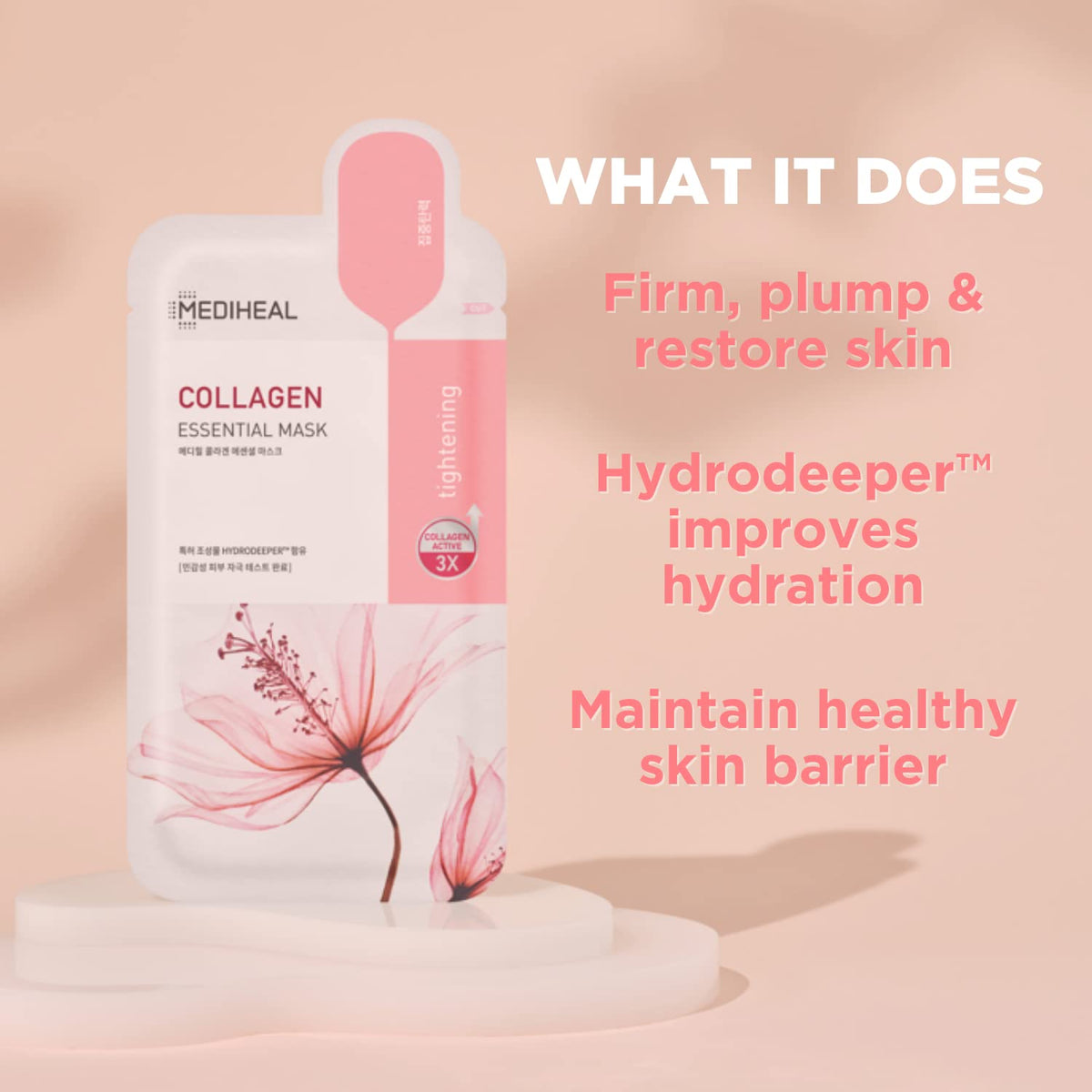 MEDIHEAL Collagen Essential Face Mask packaging details