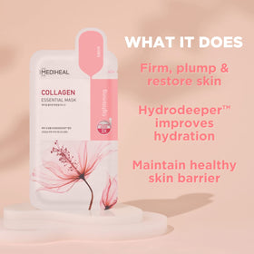 MEDIHEAL Collagen Essential Face Mask packaging side view