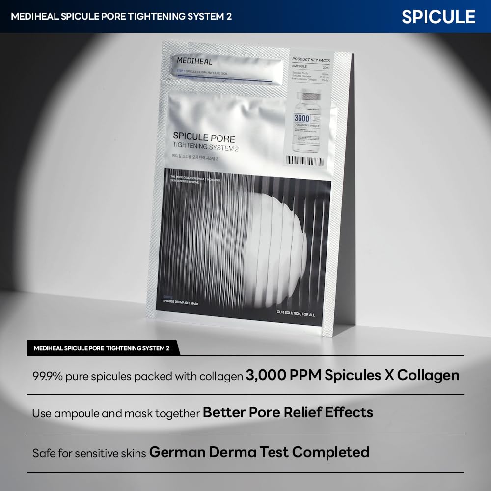 MEDIHEAL Collagen Spicule Hydrogel Mask Set contents laid out