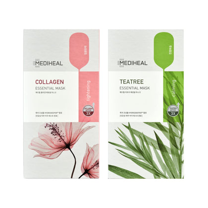 MEDIHEAL Collagen Teatree Essential Face Mask front view, 20 sheets