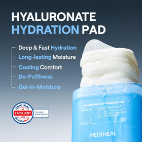 MEDIHEAL Hyaluronate Hydration Toner Pads showing texture of the pad