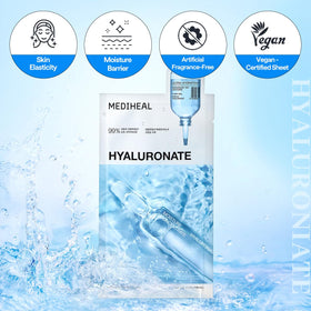MEDIHEAL Hyaluronic Acid Essential Face Sheet Mask application process