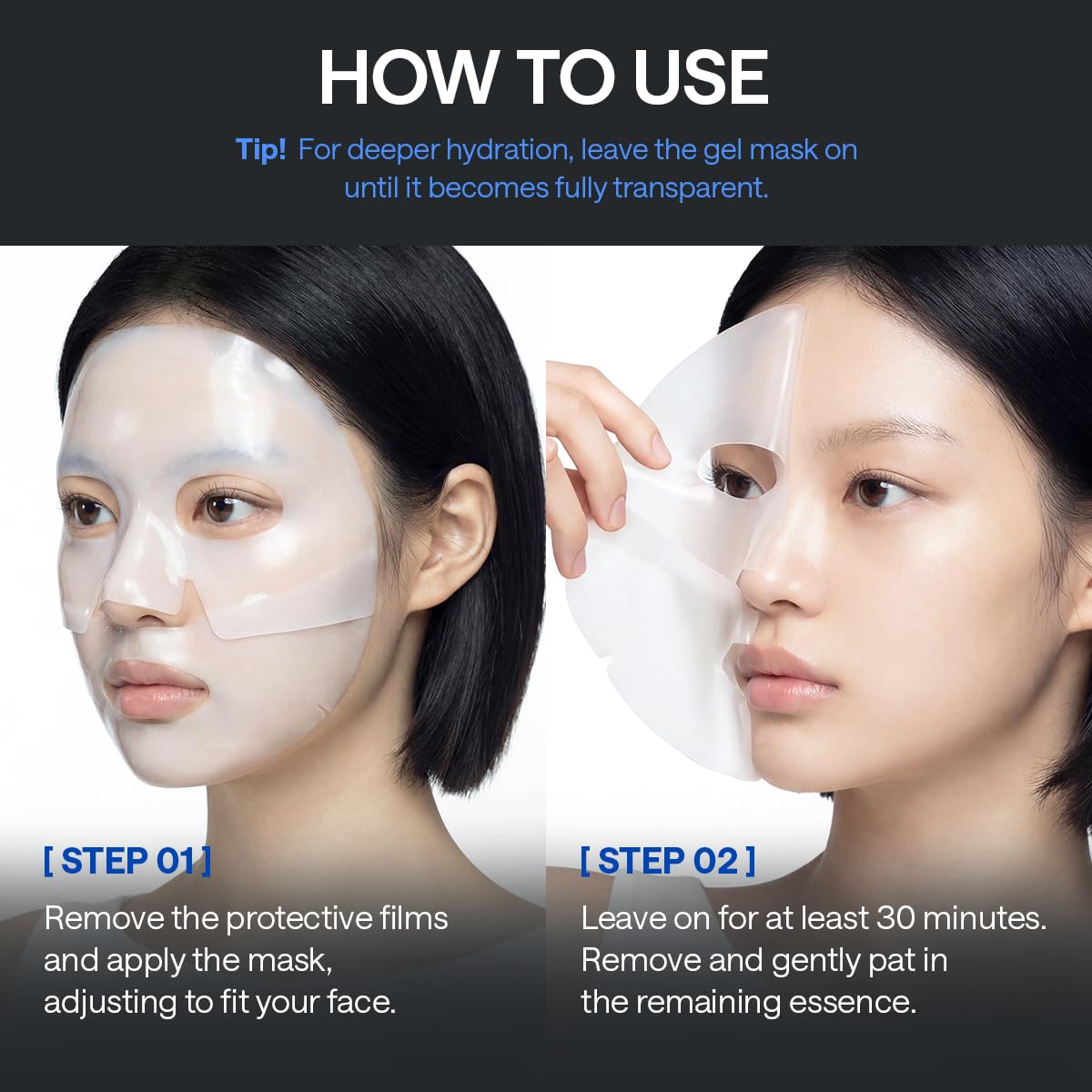 MEDIHEAL Hyper Hyaluronate Mask in use with a relaxing background