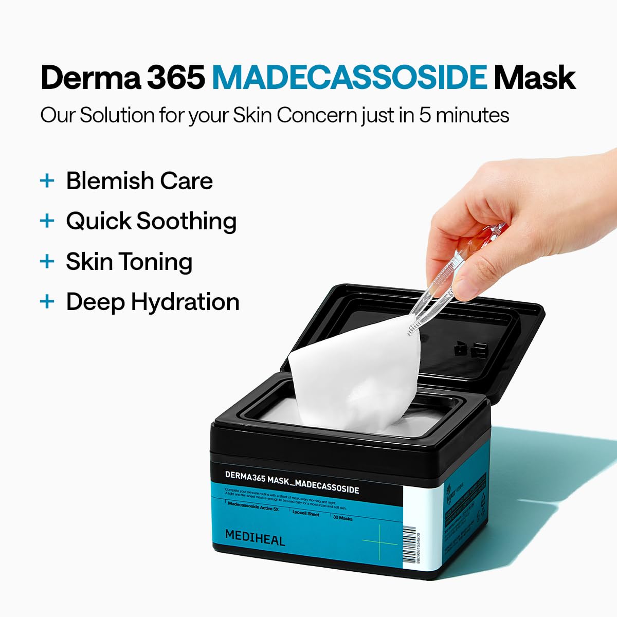 MEDIHEAL Madecassoside Derma 365 Daily Face Mask packaging