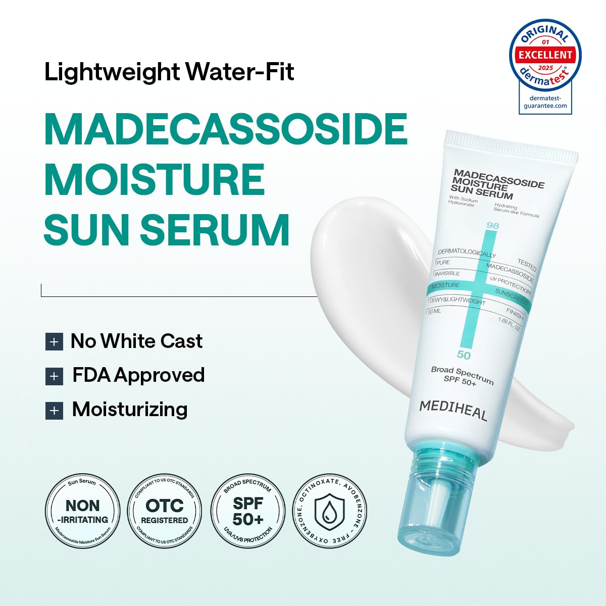 MEDIHEAL Madecassoside Moisture Sun Serum SPF 50+ back view