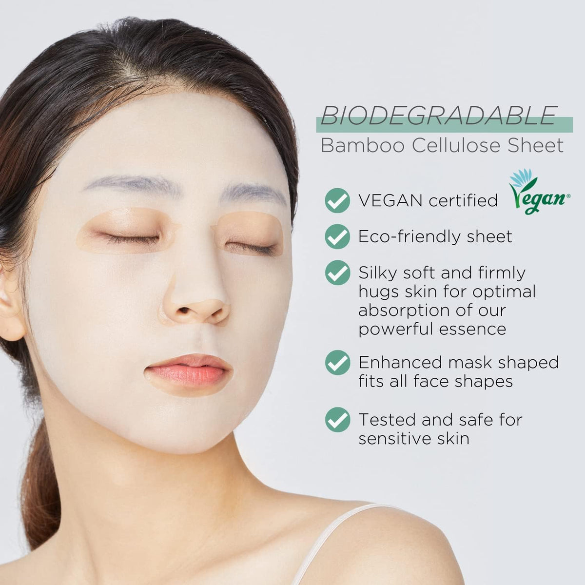 Mediheal Madecassoside Sheet Mask applied on a model's face