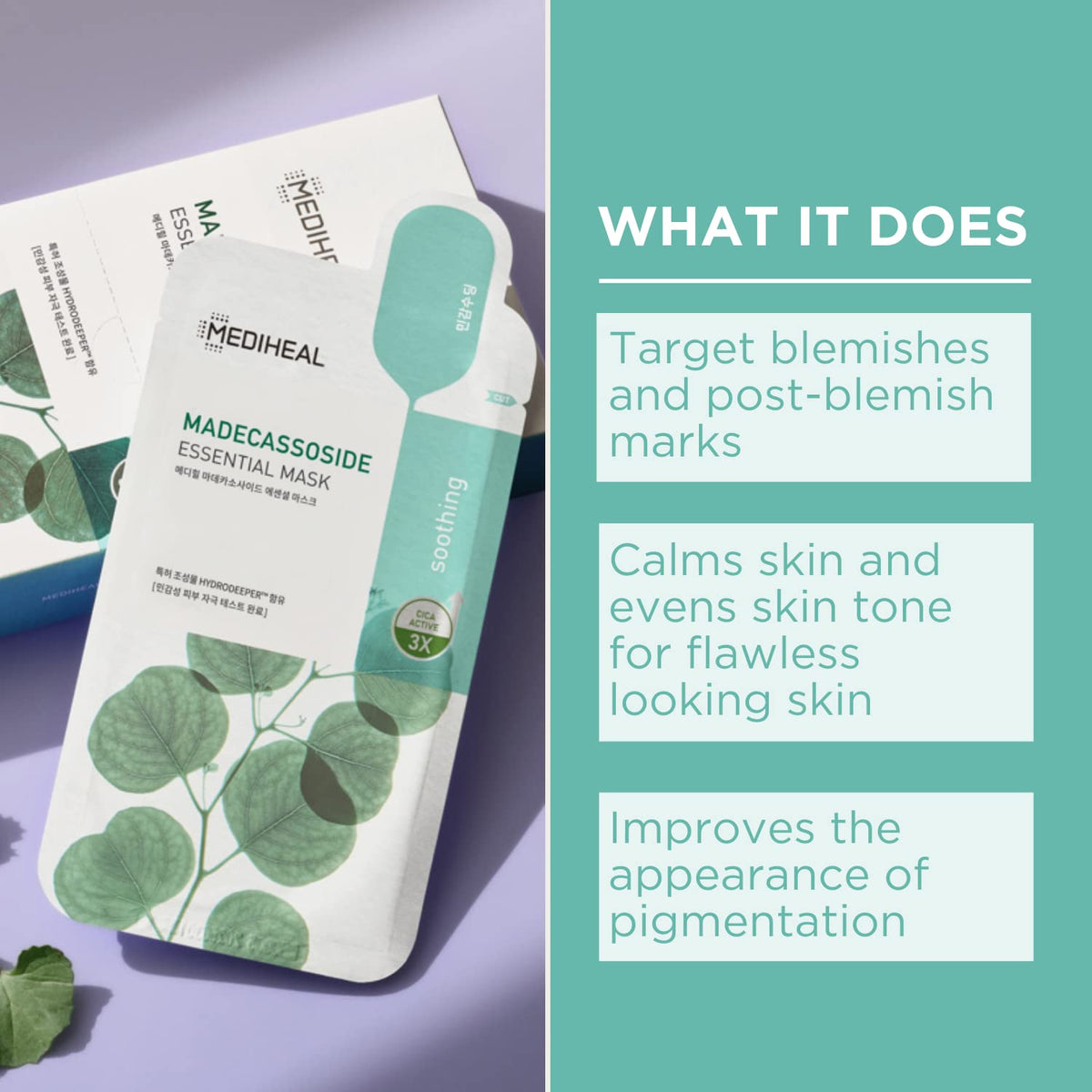 MEDIHEAL Madecassoside Sheet Mask packaging with eco-friendly design