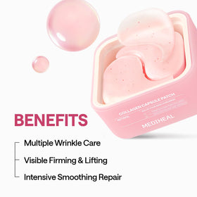 MEDIHEAL Retinol Collagen Eye Patches in use on a model