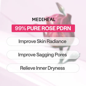 MEDIHEAL Rose PDRN Essential Face Sheet Mask application on model