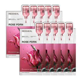 MEDIHEAL Rose PDRN Essential Face Sheet Mask front view packaging