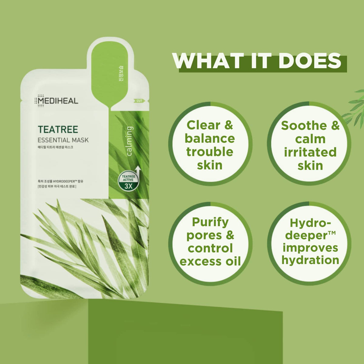 MEDIHEAL Tea Tree Essential Face Mask sheets displayed