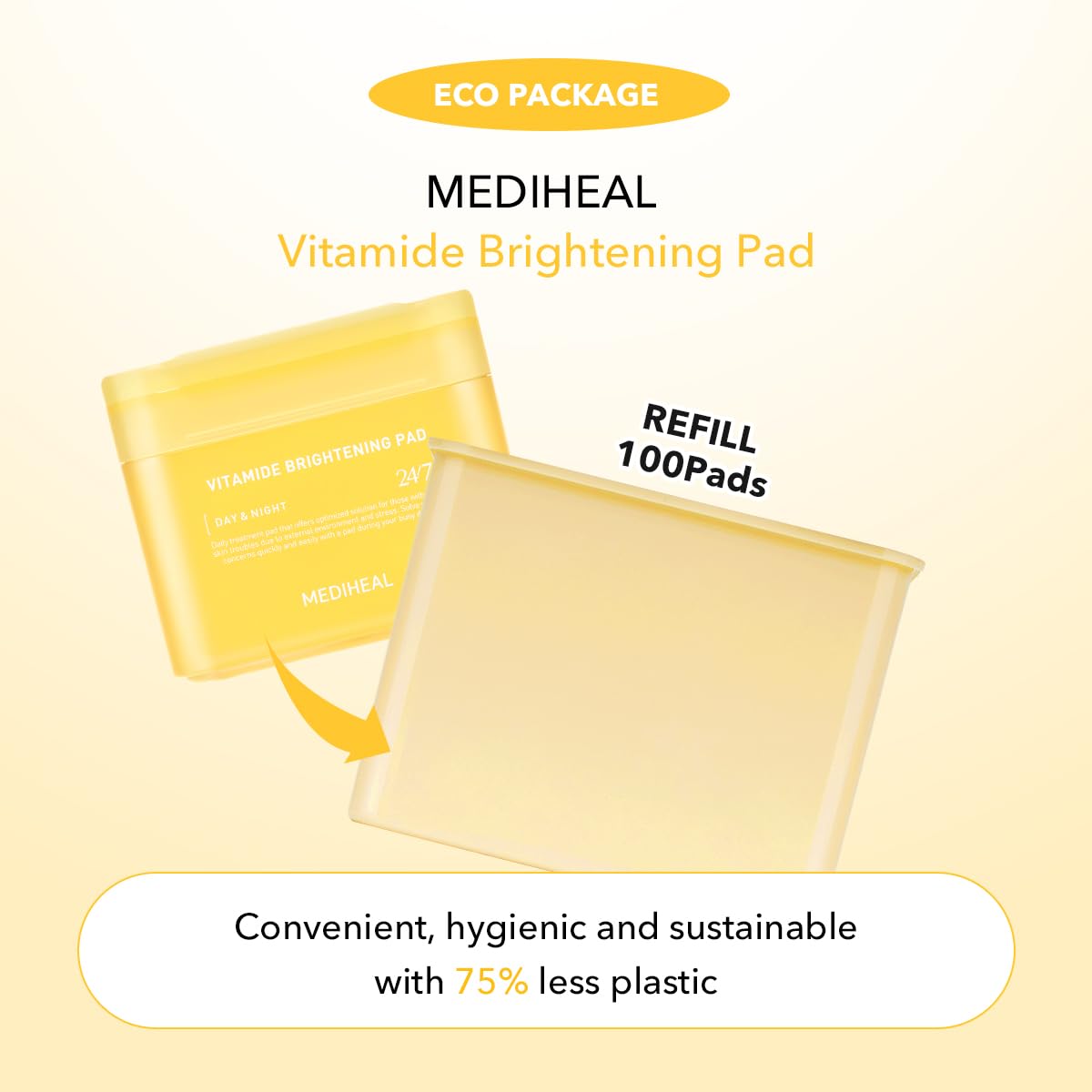 MEDIHEAL toner pads displayed on a clean surface