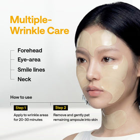 MEDIHEAL Vitamin C Collagen Eye Patches applied on under eyes