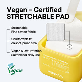 MEDIHEAL Vitamin C Toner Pads with fresh ingredients
