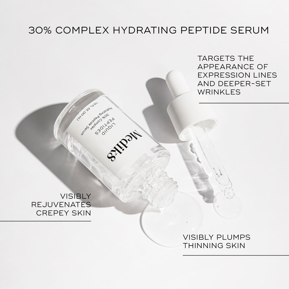 Medik8 Liquid Peptides Serum lifestyle scene on bathroom counter