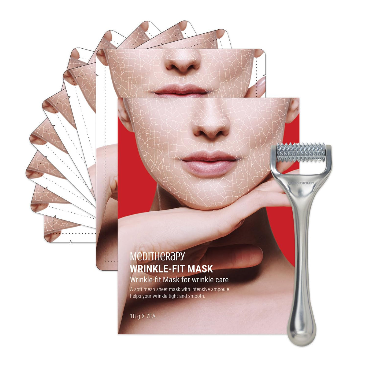MEDITHERAPY Wrinkle-fit Mask and Facial Roller front view