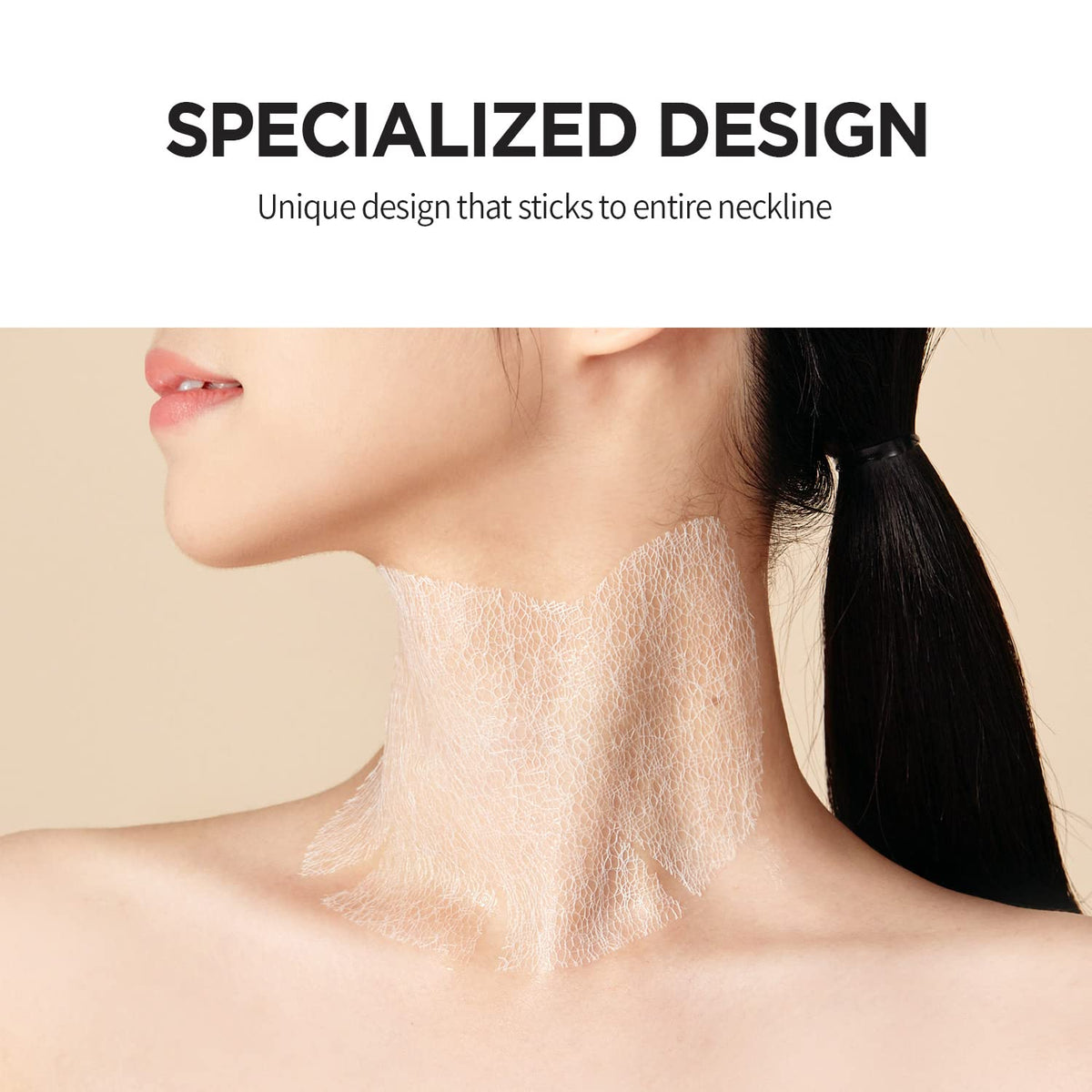 MEDITHERAPY Wrinkle-fit Neck Mask application on neck