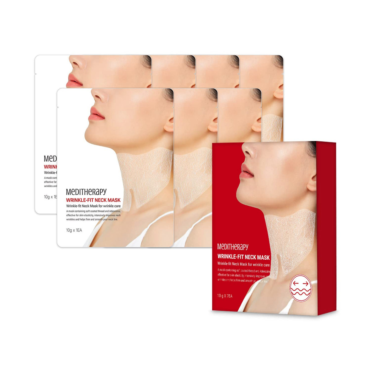 MEDITHERAPY Wrinkle-fit Neck Mask packaging front view