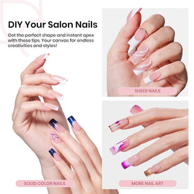 Medium square nail tips from beetles Gel Polish in various sizes