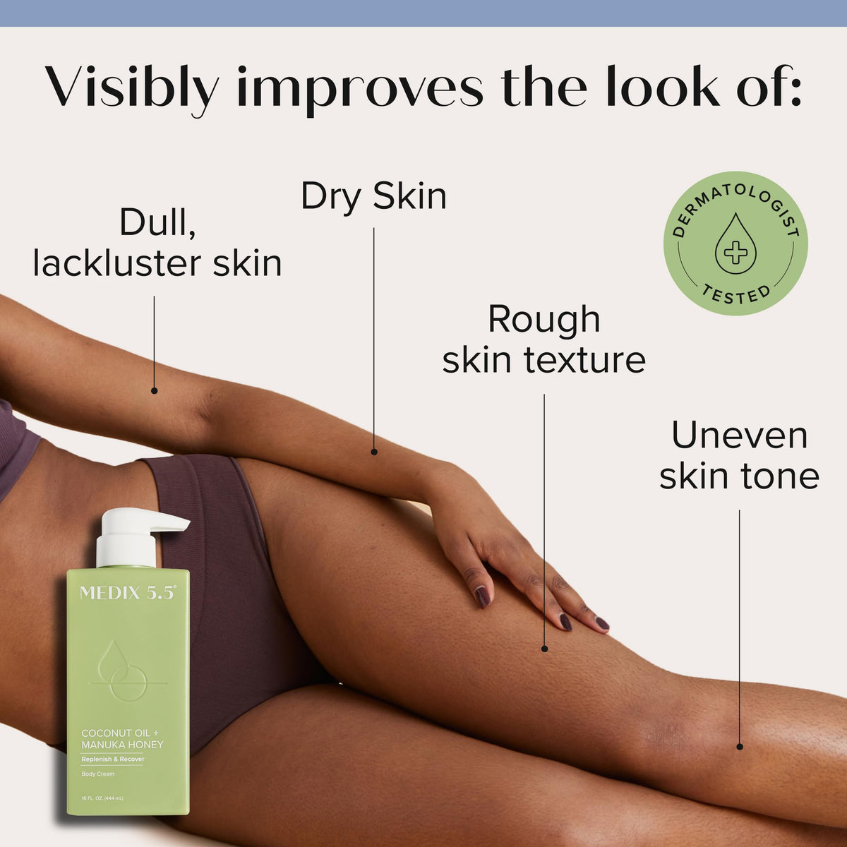 Medix 5.5 Coconut Oil Lotion with Manuka Honey back view