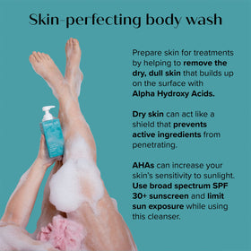 Medix 5.5 Exfoliating Wash application on the skin