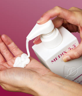 Medix 5.5 lotion bottle with natural ingredients