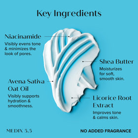 Medix 5.5 Niacinamide Face Moisturiser side view showing texture